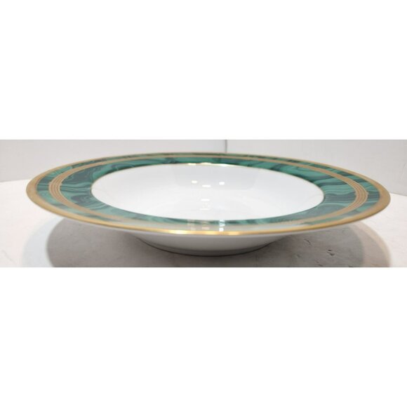Vintage Christian Dior Malachite Gaudron 9.25" Rimmed Soup Bowl New Green - Picture 5 of 9